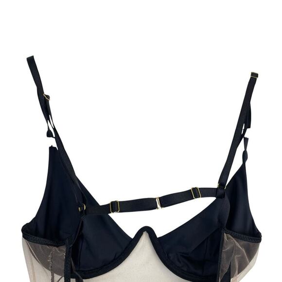 God Save Queens Scarlett Satin Mesh Panel Asymmetrical Dress Coverup Black Sz XS - Picture 5 of 12